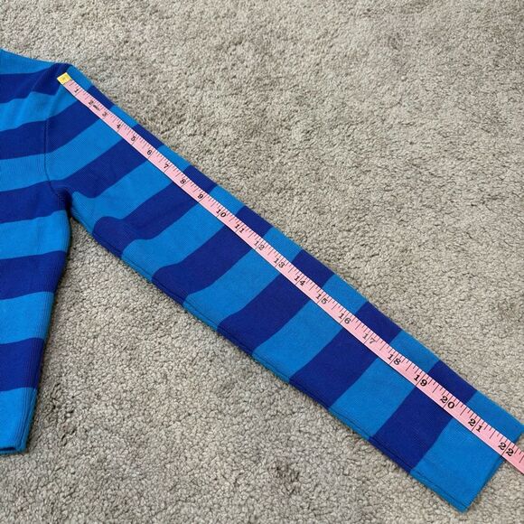 ZARA Blue Striped Long Sleeve Cropped Sweater Top Size L - Picture 9 of 12